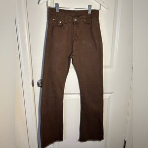 Brown high waisted flare pants size small